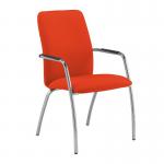 Tuba chrome 4 leg frame conference chair with fully upholstered back - Tortuga Orange TUB204C1-C-YS168