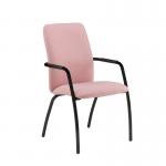 Tuba black 4 leg frame conference chair with fully upholstered back - made to order TUB204C1-K