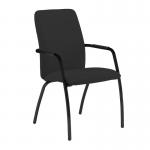 Tuba black 4 leg frame conference chair with fully upholstered back - Havana Black TUB204C1-K-YS009
