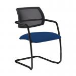 Tuba black cantilever frame conference chair with half mesh back - Curacao Blue TUB300C1-K-YS005