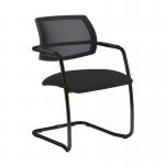 Tuba black cantilever frame conference chair with half mesh back - Havana Black TUB300C1-K-YS009