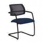 Tuba black cantilever frame conference chair with half mesh back - Costa Blue TUB300C1-K-YS026
