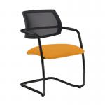 Tuba black cantilever frame conference chair with half mesh back - Solano Yellow TUB300C1-K-YS072