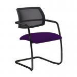 Tuba black cantilever frame conference chair with half mesh back - Tarot Purple TUB300C1-K-YS084