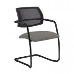 Tuba black cantilever frame conference chair with half mesh back - Slip Grey TUB300C1-K-YS094