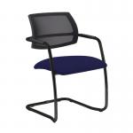 Tuba black cantilever frame conference chair with half mesh back - Ocean Blue TUB300C1-K-YS100