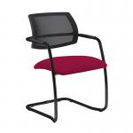 Tuba black cantilever frame conference chair with half mesh back - Diablo Pink TUB300C1-K-YS101