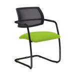 Tuba black cantilever frame conference chair with half mesh back - Madura Green TUB300C1-K-YS156