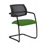 Tuba black cantilever frame conference chair with half mesh back - Lombok Green TUB300C1-K-YS159