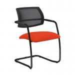 Tuba black cantilever frame conference chair with half mesh back - Tortuga Orange TUB300C1-K-YS168