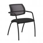 Tuba black 4 leg frame conference chair with half mesh back - Havana Black TUB304C1-K-YS009