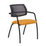 Tuba black 4 leg frame conference chair with half mesh back - Solano Yellow TUB304C1-K-YS072