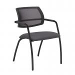 Tuba black 4 leg frame conference chair with half mesh back - Blizzard Grey