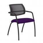 Tuba black 4 leg frame conference chair with half mesh back - Tarot Purple TUB304C1-K-YS084