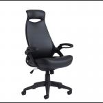 Tuscan high back managers chair with head support - black faux leather TUS300T1-BLK