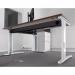 TR10 left hand wave desk 1400mm - silver frame, grey oak top TWL14SGO