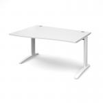 TR10 left hand wave desk 1400mm - white frame, white top TWL14WWH