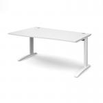 TR10 left hand wave desk 1600mm - white frame and white top