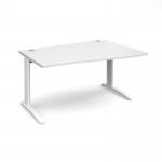 TR10 right hand wave desk 1400mm - white frame, white top TWR14WWH