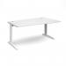 TR10 right hand wave desk 1600mm - white frame, white top TWR16WWH