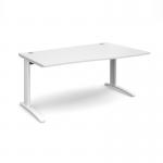 TR10 right hand wave desk 1600mm - white frame, white top TWR16WWH