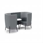 Tilly 2 person high back meeting booth with white table - elapse grey seat and back with late grey sofa body TY-B2H-EG-LG