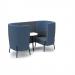 Tilly 2 person high back meeting booth with white table - elapse grey seat and back with range blue sofa body