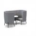 Tilly 2 person high back meeting booth with white table - forecast grey seat and back with late grey sofa body