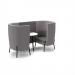 Tilly 2 person high back meeting booth with white table - present grey seat and back with forecast grey sofa body