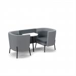 Tilly 2 person low back meeting booth with white table - elapse grey seat and back with late grey sofa body TY-B2L-EG-LG