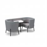 Tilly 2 person low back meeting booth with white table - forecast grey seat and back with late grey sofa body TY-B2L-FG-LG