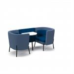 Tilly 2 person low back meeting booth with white table - maturity blue seat and back with range blue sofa body TY-B2L-MB-RB