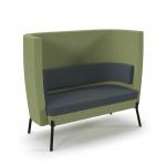 Tilly double seater high back sofa - elapse grey seat and back with endurance green sofa body TY-HBS2-EG-EN