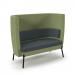 Tilly double seater high back sofa - elapse grey seat and back with endurance green sofa body