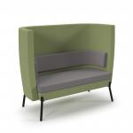 Tilly double seater high back sofa - forecast grey seat and back with endurance green sofa body TY-HBS2-FG-EN