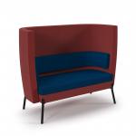 Tilly double seater high back sofa - maturity blue seat and back with extent red sofa body TY-HBS2-MB-ER