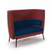Tilly double seater high back sofa - maturity blue seat and back with extent red sofa body