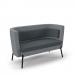 Tilly double seater low back sofa - elapse grey seat and back with late grey sofa body