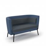 Tilly double seater low back sofa - elapse grey seat and back with range blue sofa body TY-LBS2-EG-RB