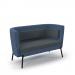 Tilly double seater low back sofa - elapse grey seat and back with range blue sofa body