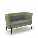 Tilly double seater low back sofa - forecast grey seat and back with endurance green sofa body TY-LBS2-FG-EN