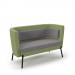 Tilly double seater low back sofa - forecast grey seat and back with endurance green sofa body