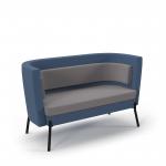 Tilly double seater low back sofa - forecast grey seat and back with range blue sofa body TY-LBS2-FG-RB