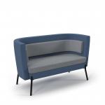 Tilly double seater low back sofa - late grey seat and back with range blue sofa body TY-LBS2-LG-RB