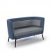 Tilly double seater low back sofa - late grey seat and back with range blue sofa body