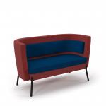 Tilly double seater low back sofa - maturity blue seat and back with extent red sofa body TY-LBS2-MB-ER