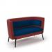 Tilly double seater low back sofa - maturity blue seat and back with extent red sofa body