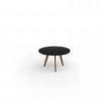 Unity coffee table 800 dia with solid oak leg in black UCC8-BK