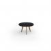 Unity coffee table 800 dia with solid oak leg in black UCC8-BK