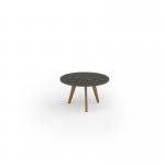 Unity coffee table 800 dia with solid oak leg in onyx grey UCC8-OG